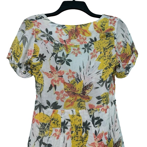 Free People 4 Tropical Floral Boho Cutout Tie Front Part Time Lover Mini Dress - Picture 7 of 11